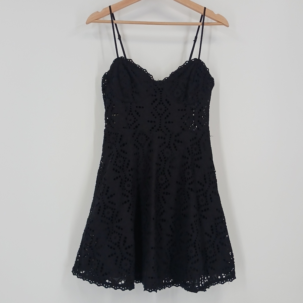 Dynamite Eyelet Sweetheart Mini Dress